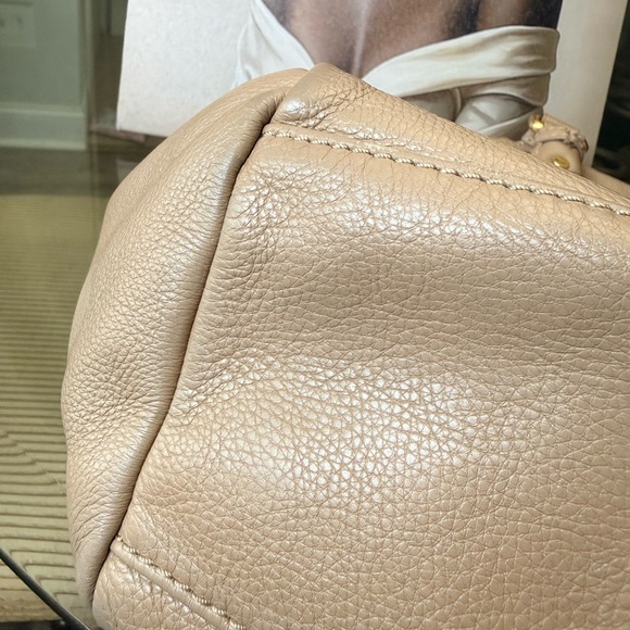 Marc by Marc Jacobs Taupe Pebbled Leather Satchel with Gold Hardware - Picture 6 of 8